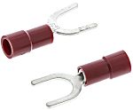 RS PRO Insulated Crimp Spade Connector, 0.5mm² to 1.5mm², 22AWG to 16AWG, M6 Stud Size Vinyl, Red