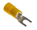 RS PRO Insulated Crimp Spade Connector, 4mm² to 6mm², 12AWG to 10AWG, 4.3mm Stud Size Vinyl, Yellow