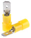 RS PRO Yellow Insulated Male Spade Connector, Tab, 6.35 x 0.8mm Tab Size, 4mm² to 6mm²