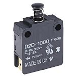 Omron Door Micro Switch, Plunger, SPDT 16 A @ 250 V ac IP40, -25 → +85°C