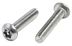 RS PRO Plain Button Stainless Steel Tamper Proof Security Screw, M4 x 20mm