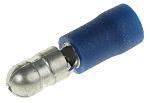 RS PRO Insulated Male Crimp Bullet Connector, 1.5mm² to 2.5mm², 16AWG to 14AWG, 5mm Bullet diameter, Blue