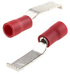 RS PRO Hooked Insulated Crimp Blade Terminal 16.8mm Blade Length, 0.5mm² to 1.5mm², 22AWG to 16AWG, Red