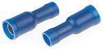 RS PRO Insulated Female Crimp Bullet Connector, 1.5mm² to 2.5mm², 16AWG to 14AWG, 5mm Bullet diameter, Blue