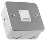 RS PRO Grey Metal Clad Switch, 1 Way, 1 Gang