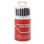 Juego de brocas helicoidales RS PRO, HSS-R, de 19 piezas de 1mm → 10mm