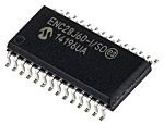 Microchip ENC28J60-I/SO, Ethernet Controller, 10Mbps SPI, Serial-SPI, 3.3 V, 28-Pin SOIC