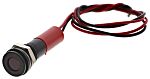 RS PRO Red Panel Mount Indicator, 24V dc, 8mm Mounting Hole Size, Lead Wires Termination, IP67