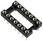 Preci-Dip 2.54mm Pitch Vertical 14 Way, Through Hole Turned Pin Open Frame IC Dip Socket, 1A