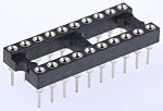Preci-Dip 2.54mm Pitch Vertical 20 Way, Through Hole Turned Pin Open Frame IC Dip Socket, 1A