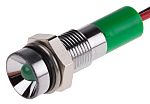 RS PRO Green Panel Mount Indicator, 24V dc, 6mm Mounting Hole Size, Lead Wires Termination, IP67