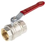 RS PRO Brass Full Bore, 2 Way, Ball Valve, Threaded, BSPP 1in, 40 → 30bar Operating Pressure