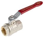 RS PRO Brass Full Bore, 2 Way, Ball Valve, Threaded, BSPP 1/2in, 40 → 30bar Operating Pressure