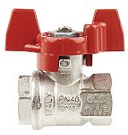 RS PRO Nickel Plated Brass Full Bore, 2 Way, Ball Valve, Threaded, BSPP 1/4in, 40bar Operating Pressure