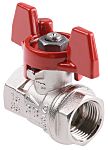 RS PRO Brass Full Bore, 2 Way, Ball Valve, BSPP 3/8in, 40 → 30bar Operating Pressure