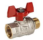 RS PRO Brass Full Bore, 2 Way, Ball Valve, BSPP 1/2in, 40 → 30bar Operating Pressure