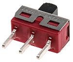 Interruptor de actuador deslizante SPDT, Enclavamiento, 5 A a 28 V dc, actuador superior, Montaje en PCB