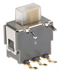 Interruptor de actuador deslizante SPDT, Enclavamiento, 400 mA a 20 V, actuador lateral, Montaje en PCB, IP67