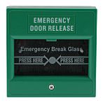 RS PRO Green Emergency exit unlocking box, Break Glass Operated, Resettable, Mains-Powered