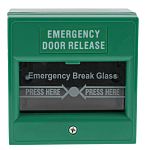 RS PRO Green Emergency exit unlocking box, Break Glass Operated, Indoor, Mains-Powered