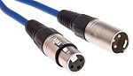 RS PRO Female 3 Pin XLR to Male 3 Pin XLR Cable, Blue, 1m