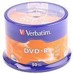 Verbatim DVD-R, 4.7 GB, 16X, 50 Pack