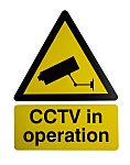 Tehlike Uyarı İşareti, 400 x 300mm PP, CCTV Kamera Çalışıyor, Metin Dili: İngilizce