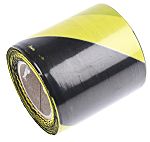 Bariérová páska, Černá/žlutá LDPE, text: Žádné 75mm, délka: 100m RS PRO