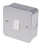 RS PRO Grey Metal Clad Switch, 2 Way, 1 Gang