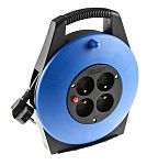 RS PRO 10m 4 Socket Type E - French Cable Reel Semi-enclosed Reel, 230 V ac