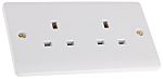 Unwitched socket 13A 2 gang white
