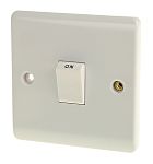 RS PRO White Rocker Light Switch, 1 Way, 1 Gang