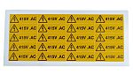 RS PRO Black/Yellow Vinyl Safety Labels, 415V AC-Text 20 mm x 60mm