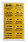 RS PRO Black/Yellow Vinyl Safety Labels, alteration or repair that all conductors are correctly identified., Caution