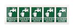 RS PRO Vinyl Green/White Drinking Water Label, H70 mm W50mm