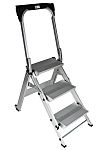 RS PRO 3 Tread Aluminium Steps 0.66m Platform Height, Silver