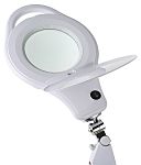 RS PRO LED Magnifying Lamp with Table Clamp Mount, 3 dpt, 5 dpt, 125mm Lens Dia., 125mm Lens