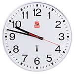Reloj  de pared blanco RS PRO, Ø 300mm , radiocontrolado , suministrado con 4 pilas AA
