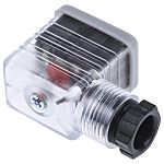 RS PRO 2P+E DIN 43650 B, Female Solenoid Valve Connector,  with Indicator Light, 24 V dc Voltage