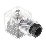 RS PRO 2P+E DIN 43650 A, Female Solenoid Valve Connector,  with Indicator Light, 24 V dc Voltage
