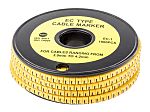 Marqueurs de câbles RS PRO, Ø câble 3 → 4.2mm, Texte : L, Noir sur Jaune