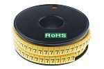 RS PRO Slide On Cable Markers, Black on Yellow, Pre-printed "7", 3.5 → 7mm Cable