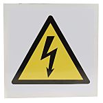 Etiqueta de advertencia y de peligro, tipo etiqueta con pictograma: Peligro eléctrico, autoadhesivo, 100mm x 100 mm