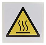 Señal de advertencia, tipo etiqueta con pictograma: Peligro por superficie caliente, autoadhesivo, 100mm x 100 mm