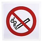 Señal de prohibición con pictograma: Prohibido Fumar, texto en , autoadhesivo, 100mm x 100 mm