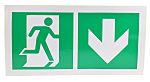 Vinyl Emergency Exit Down With Pictogram Only, Non-Illuminated Emergency Exit Sign