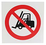 Znak zákazu, Plast, Černá/červená/bílá Nepoužívat vysokozdvižné vozíky Žádné Ne Značka