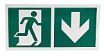 Plastic Emergency Exit Down With Pictogram Only, Non-Illuminated Emergency Exit Sign