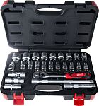 RS PRO 26-Piece Metric 1/2 in Standard Socket Set with Ratchet, 6 point