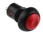 Interruptor de Botón Pulsador En Miniatura RS PRO, color de botón Rojo, SPST, Enclavamiento, 100 mA a 24 V dc, 30V dc,